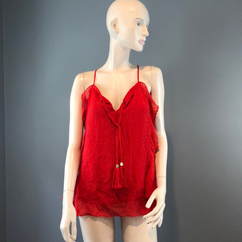 NWT Ella Moss Red Sleeveless Blouse SM